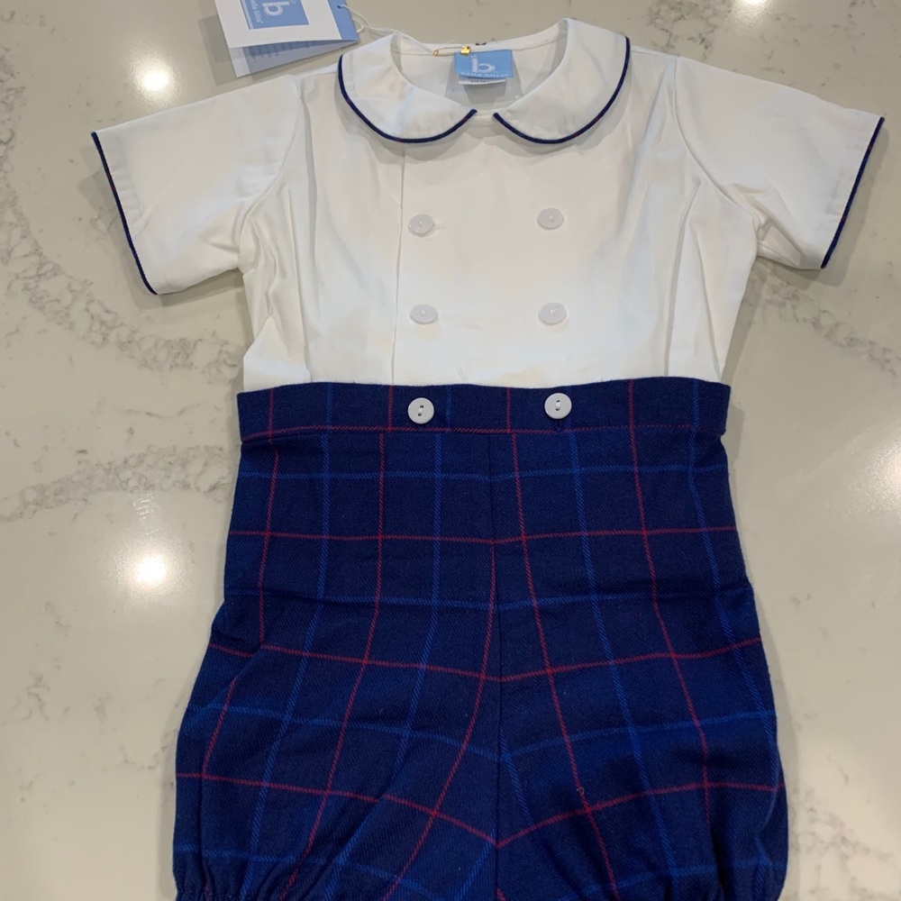 NWT Bella Bliss 18m Bedford Plaid Button-on